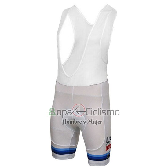 Uci Mundo Campeon Leader UAE Ropa Ciclismo Culotte Corto 2018 Mangas Cortas Lite Blanco